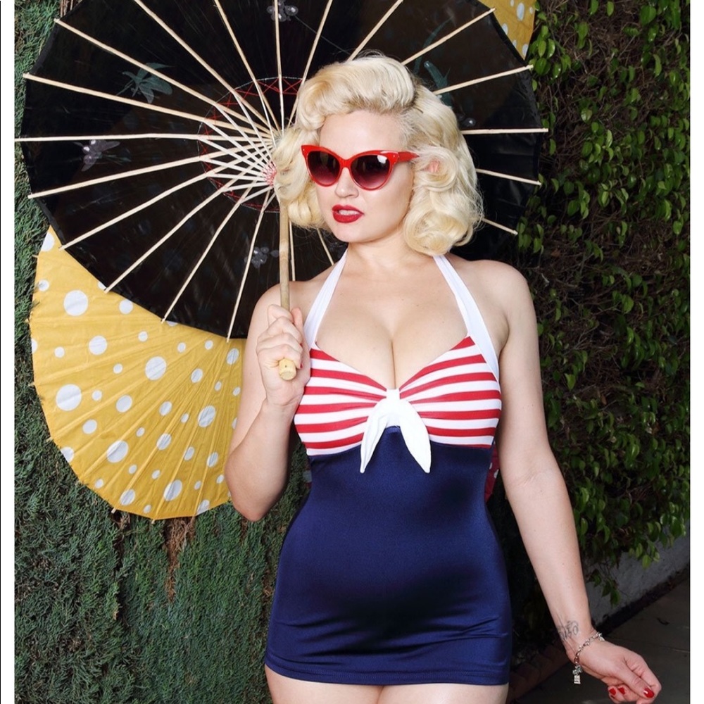 Pinup Bettie Hello Sailor Swimsuit Retro Vintage